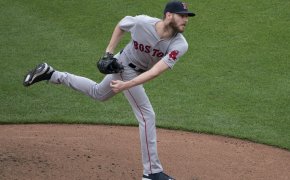 Chris Sale on the mound for the Red Sox