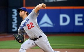 Clayton Kershaw delivers a pitch