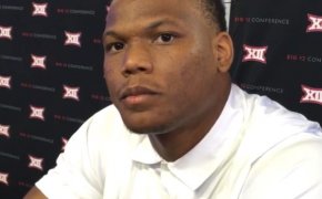 David Montgomery at a press conference while at Iowa State