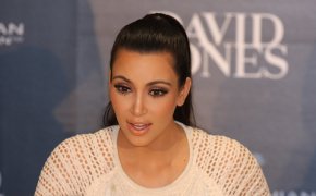 Kim Kardashian at a press conference