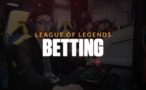 League of Legends Betting text overlay on eSports betting image