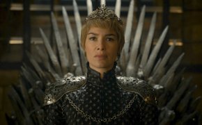 Cersei Lannister sitting on the Iron Throne