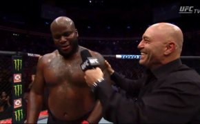 Lewis gives a hilarious post-fight interview after knocking out Volkov.
