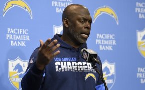 Los Angeles Chargers head coach Anthony Lynn speaks after an NFL football game against the Minnesota Vikings