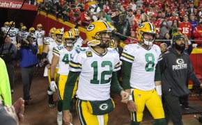 Aaron Rodgers walking out