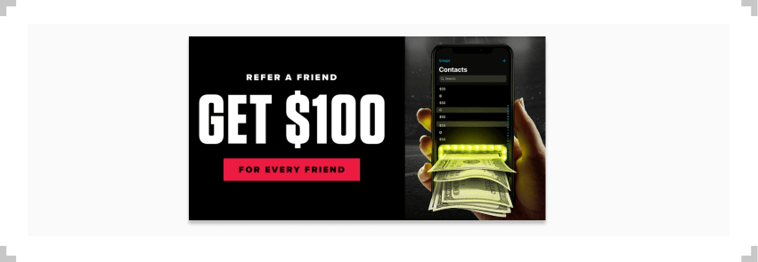 Screenshot of PointsBet Sportsbook referral bonus promo