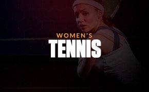 women's tennis text overlay on female tennis player