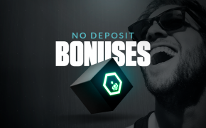 no deposit bonuses text overlay with man cheering