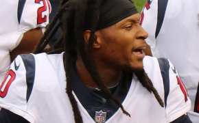 DeAndre Hopkins on the field with the Texans