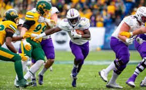 Percy Agyei-Obese finds a hole in the NDSU defense