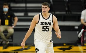 Iowa center Luka Garza during a NCAA men's basketball game.