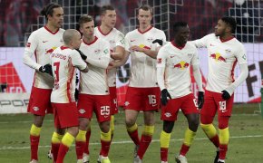 Leipzig players celebrate