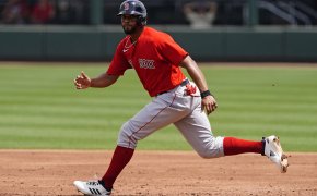 Xander Bogaerts takes off for second base