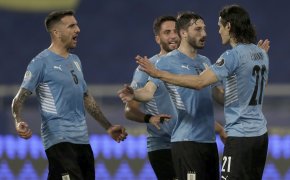 Uruguay players celebrate