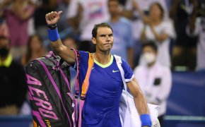 Rafael Nadal waving to crowd