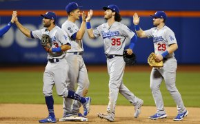Dodgers players celebrate