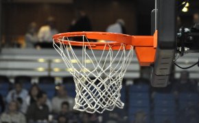 Basketball hoop closeup