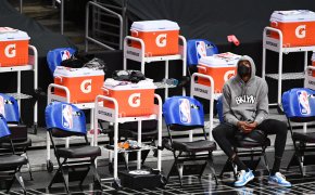 Durant sits on bench