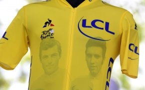 Closeup of the TDF Yellow Jersey