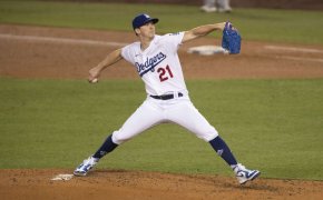 Los Angeles Dodgers starting pitcher Walker Buehler delivers a pitch