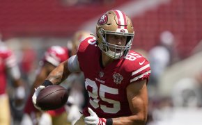 George Kittle turns up field