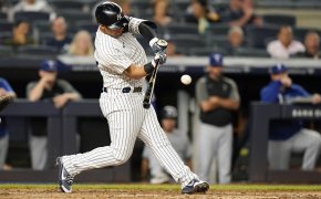 New York Yankees' Gleyber Torres swinging at a pitch