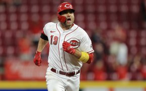 Cincinnati Reds' Joey Votto running the bases after hitting a home run