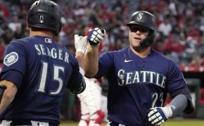 Ty France and Kyle Seager celebration