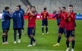 Spain's players celebrate