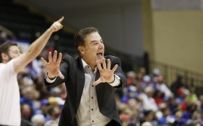 Iona coach Rick Pitino calling out to his team