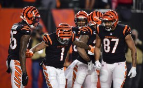 Ja'Marr Chase dancing with Bengals teammates