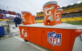 Gatorade coolers, pregame, Steelers vs Titans
