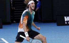 Stefanos Tsitsipas excited reaction