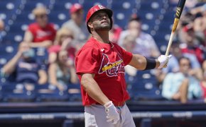 St. Louis Cardinals' Albert Pujols at the plate during spring training 2022
