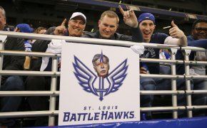 St. Louis Battlehawks fans cheers on their team