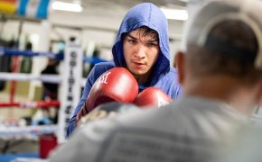 Brandon Figueroa trains in boxing ring