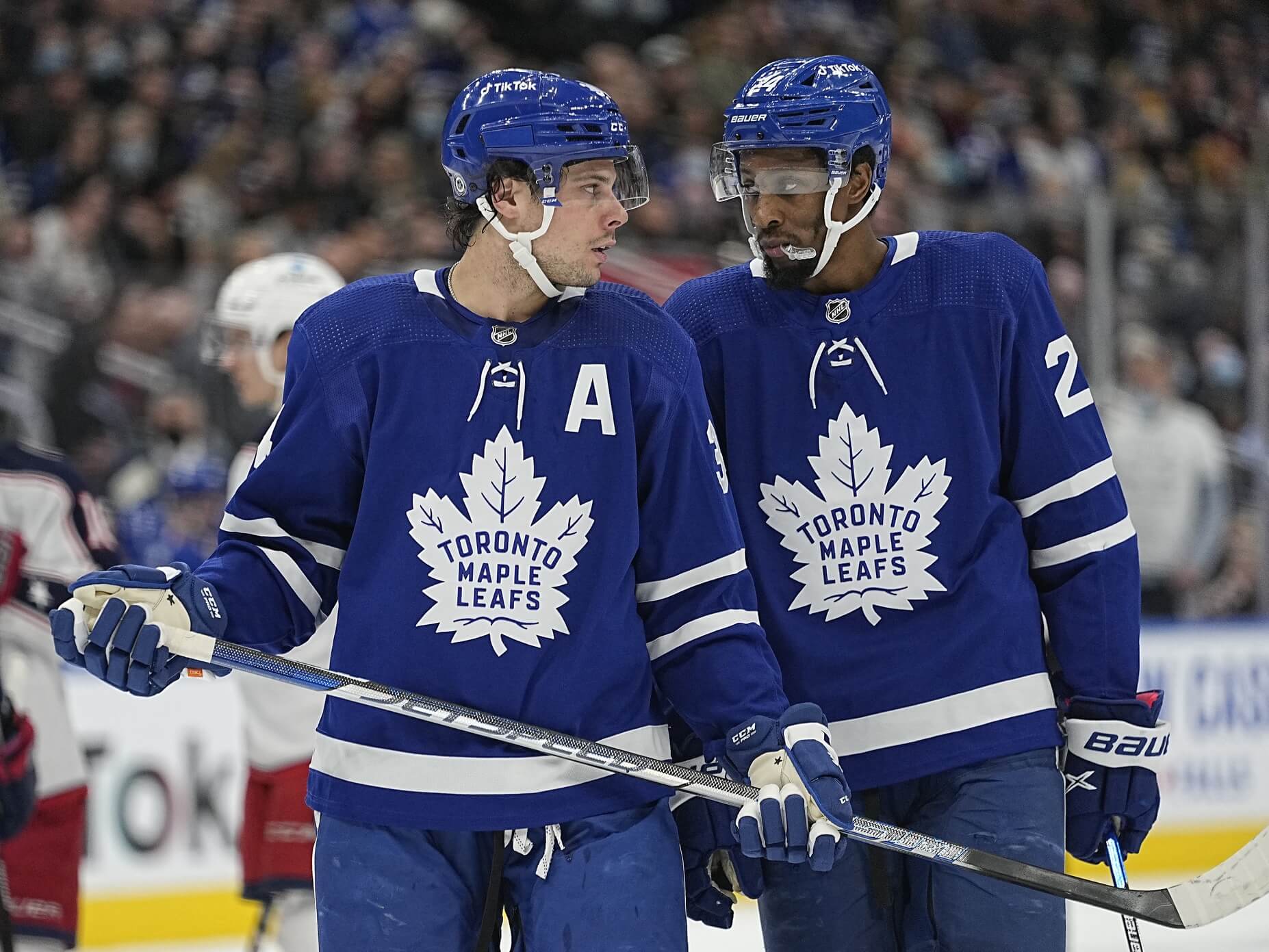 Auston Matthews and Wayne Simmonds Toronto Maple Leafs