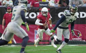 Arizona Cardinals quarterback Kyler Murray scrambles against the Seattle Seahawks