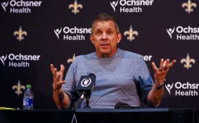 Sean Payton speaking at a press conference