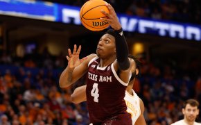 Texas A&M Aggies guard Wade Taylor IV goes for a lay-up