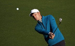 Cam Smith practices at Augusta National