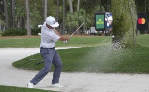 Chez Reavie hits a shot out of a bunker
