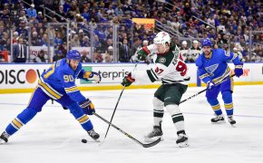 Kirill Kaprizov shoots vs Blues; Minnesota Wild