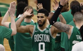 Jayson Tatum celebrates, Boston Celtics