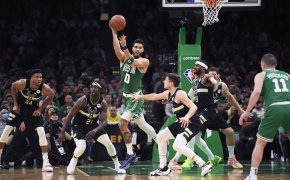 Jayson Tatum passes, Boston Celtics