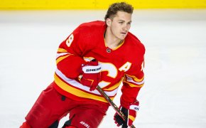 Calgary Flames Matthew Tkachuk in warmups