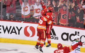 Calgary Flames goal celebration