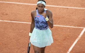 Coco Gauff reacts, French Open