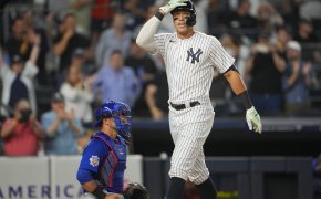 Aaron Judge reacts to home run, New York Yankees