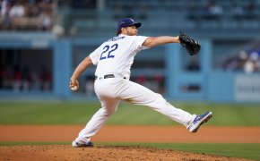 Los Angeles Dodgers starting pitcher Clayton Kershaw throws a pitch